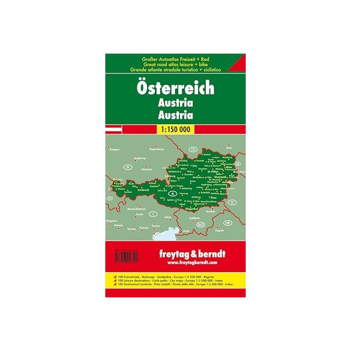 Austria Great road atlas leisure + bike